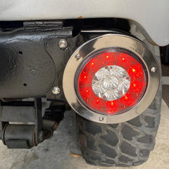 Pair LED Round Truck Trailer RV Tail Light Stop Running Rear Brake Reverse Lamps 6B93BC-57