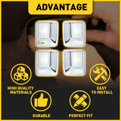 EXTERIOR CHROME LOOK DOOR HANDLE CAP COVER FIT FOR 1999-2016 FORD F250 F350 F450 6B93BC-57