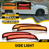 4PCS Front Rear Lamp For 2015-2021 Chrysler 300 Smoked LED Side Marker Light EOA 6B93BC-57