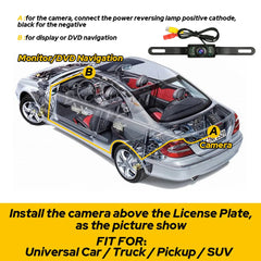 Rear View Backup Camera Parking Reverse Back Up Camera Waterproof CMOS 7LED EOA 6B93BC-57