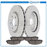 Front Brake Rotors Ceramic Pads Drill Slot For 2012-2017 Dodge Grand Caravan KOEEP