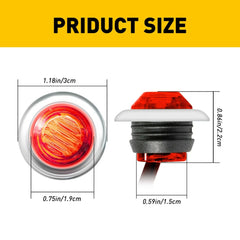 20X 3/4" 12V Side Marker LIGHTS LED Bullet Truck Red Trailer RV Round W/ Base Ma 6B93BC-57
