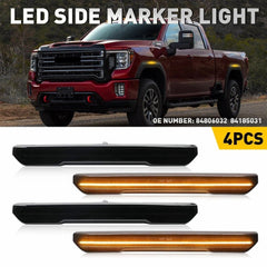 4X For 20-24 GMC Sierra 2500 3500 HD LED Front Rear Side Marker Light Smoked EOA 6B93BC-57