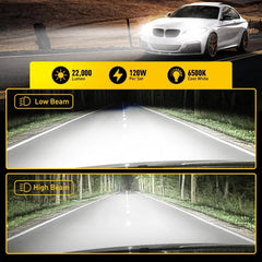AUXITO H11 LED Headlight Kit Low Beam Bulbs Super Bright 30000LM 6500K White EOA AUXITO