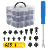 625 Pcs Auto Plastic Rivets Fastener Clips Car Push Pin for Fender Bumper Trim A 6B93BC-57
