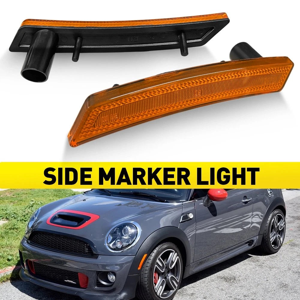 For Mini Cooper 2007-16 Amber Front Wheel Fender Side Marker Light Housings EOA 6B93BC-57