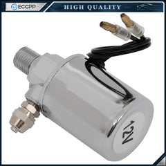 12V Silver Solenoid Valve For Train Horn Air Tank Compressor 1/4" Air Tube 6B93BC-57