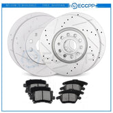 For 2009 Audi 2009 2010 Volkswagen Jetta Front Rear Brake Ceramic Pads + Rotors 6B93BC-57