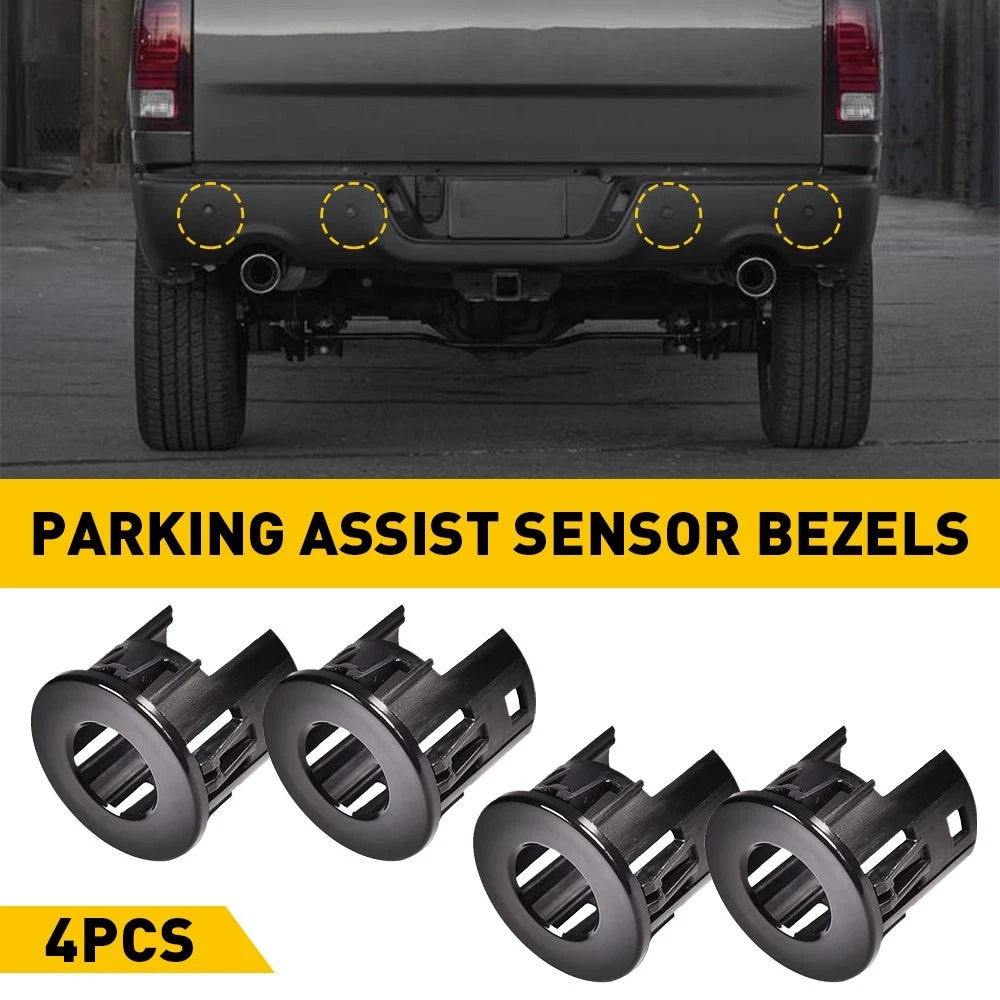 4pcs Parking Assist Sensor Bezels Fit For Ram Dodge 1500 14-18 Outer Front/Rear 6B93BC-57