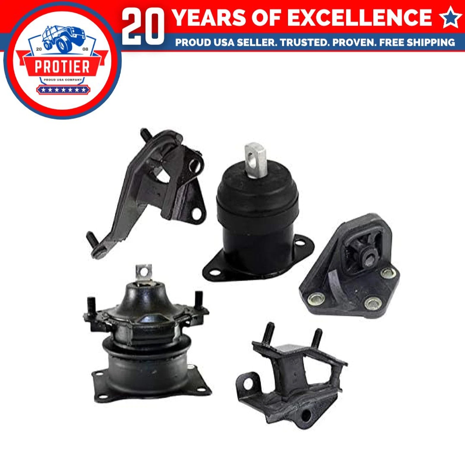 Fits 2003-2007 Honda Accord 2.4L AUTO Engine Motor & Trans Mount Set 5PCS 6B93BC-57