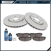 Front Drilled Brake Rotors And Ceramic Pads For Chrysler Town & Country 12-16