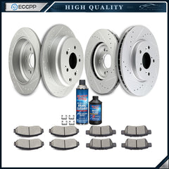 Ceramic Brake Pads And Rotors Front Rear For 2005 2006 2007-2010 Honda Odyssey KOEEP
