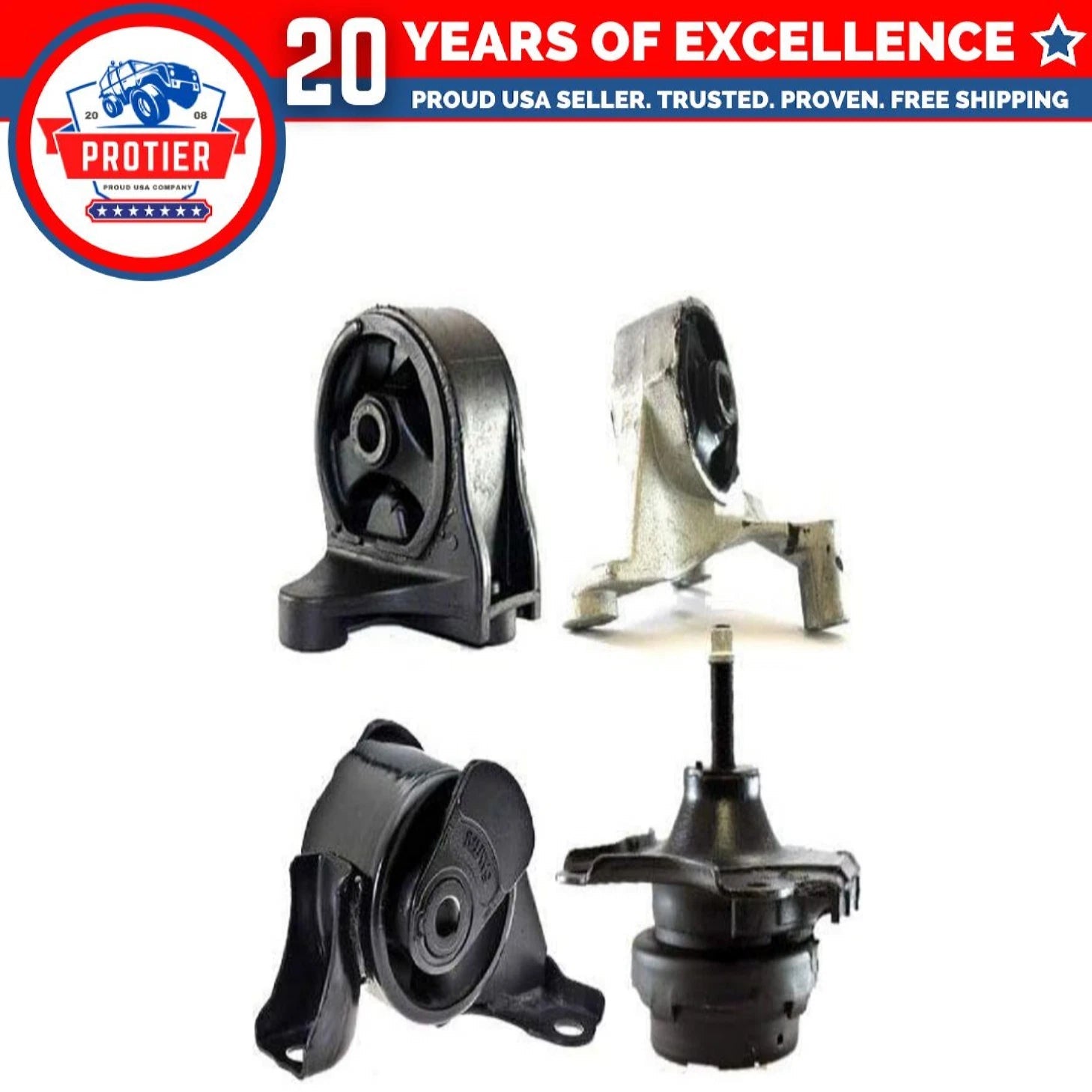 Fits 2002-2004 Honda Civic 1.7L Engine Motor & Transmission Mount Set for 6B93BC-57