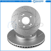 Front Drilled Brake Rotors Black Pair 2 for Hyundai Elantra Kona Kia Soul Forte 6B93BC-57