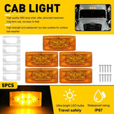 5X For 12V Trucks Trailers Tractors Amber LED Roof Top Cab Marker Lights Kit EOA 6B93BC-57