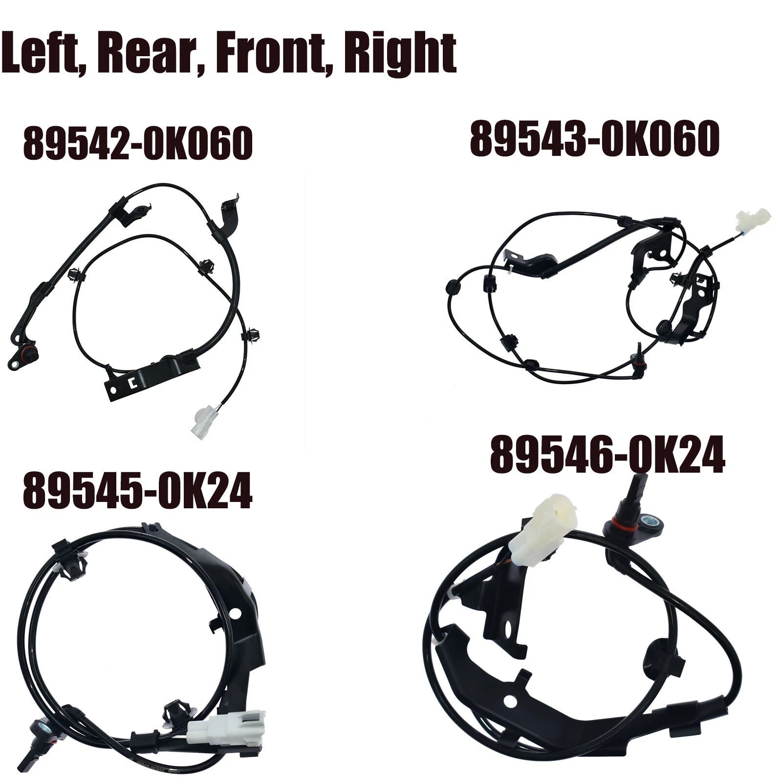 4pcs Front Rear Left RH ABS Speed Sensor For 2015+ Toyota Hilux Viii Pickup 2.7L 6B93BC-57