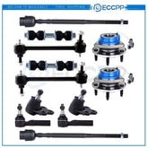 12pcs For 2000-2005 Buick Chevy Front Suspension Kit Wheel Hub Bearing Assembly 6B93BC-57