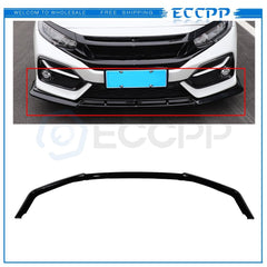 Fit For 16-21 Civic Hatchback & Si Front Bumper Lip Body Kit Spoiler Black 3pcs 6B93BC-57