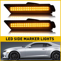 Front Amber LED Side Lights Marker Fender Lamps For Chevrolet 2010-2015 Camaro 6B93BC-57