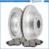 Rear Drilled & Slotted Brake Rotors And Ceramic Pads For Infiniti M45 M35 06-10 6B93BC-57
