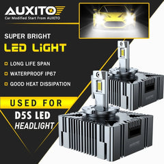 D5S LED Headlight Bulbs High/Low For GMC Sierra 1500 2500HD 3500HD 2016-2018 EOA 6B93BC-57
