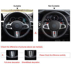 Black PU Leather Steering Wheel Hand-stitch on Wrap Cover For BMW G21 2019-21
