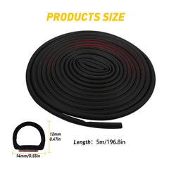 Universal Weatherstrip Small D-shape Car Door Rubber Weather Seal Hollow Strip 6B93BC-57