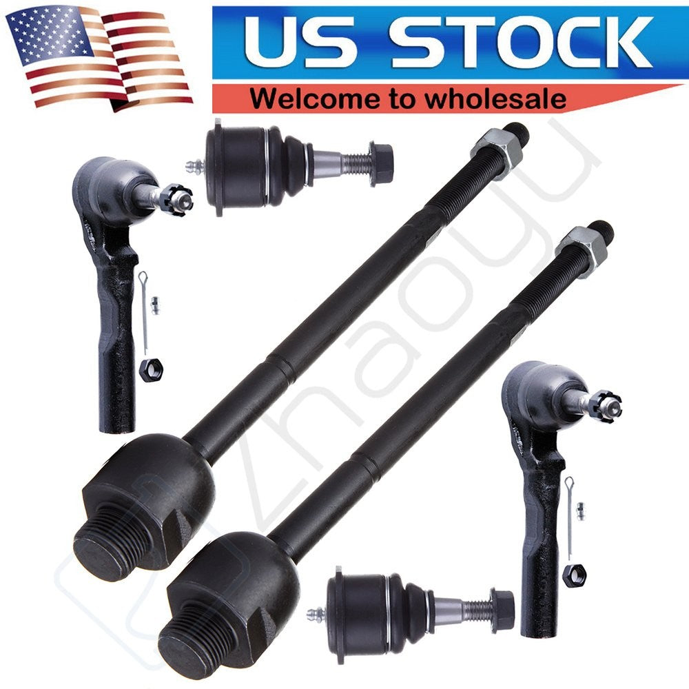 6pcs For 1999-2006 GMC Chevrolet Front Upper Ball Joints Inner Outer Tie Rods 6B93BC-57