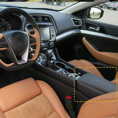 Fit 2016-2023 Nissan Maxima Center Console Lid Armrest Leather Cover Gray Stitch 6B93BC-57