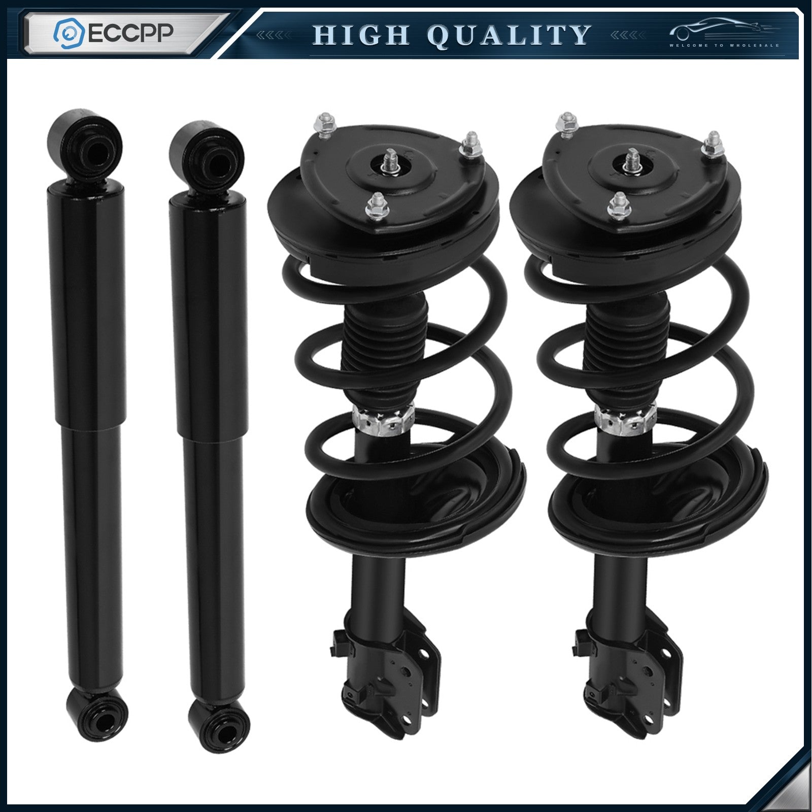 For 2007-08 Hyundai Entourage (4) Front Struts w/ Spring Mount & Rear Shocks Kit 6B93BC-57