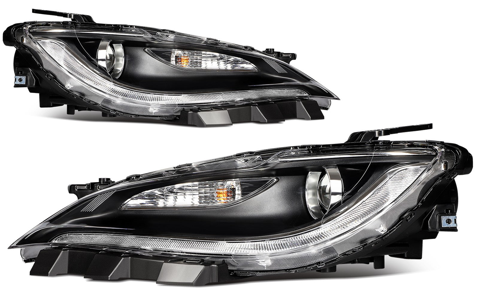 ECCPP Headlights Assembly For Chrysler 200 2.4L 3.6L 2015-2017 Pair Kit Black 6B93BC-57