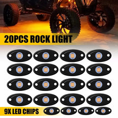 20X Amber LED Rock Light Offroad Underglow Neon Lights ATV UTV SUV Car Truck EOA 6B93BC-57