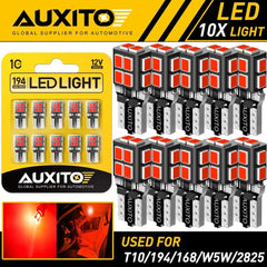 10X T10 168 194 Red LED Inner Tail Light Bulbs Super Bright 2825 192 2821 14E EA 6B93BC-57