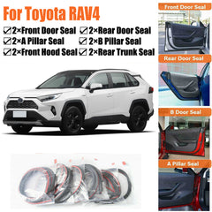 Door Rubber Seal Strips Weather Draft Wind Noise Reduction Kit For Toyota RAV4