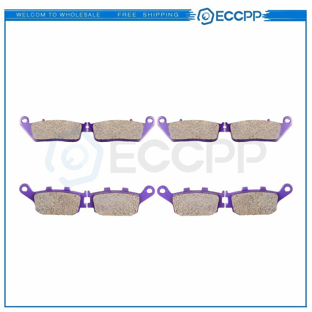 4 Pair Brake Pads For 2005-2007 Honda VTX1300S VTX1300C VTX1300R Carbon Fiber 6B93BC-57