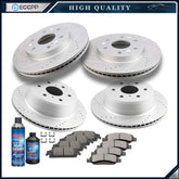 Front Rear Ceramic Brake Pads Rotor For 2014-2018 GMC Yukon Chevy Tahoe Cadillac
