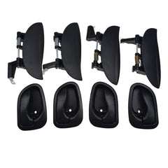 8PCS Inside & Outside Black Door Handles SET For 1997-2005 Hyundai Atos 6B93BC-57