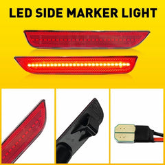For 2010-2014 Ford Mustang Red Lens LED Rear Bumper Side Marker Light Lamp Pair 6B93BC-57