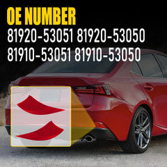 2X Rear Bumper Reflector Light Lamp LH RH For 2014-20 Lexus IS250 IS350 IS300 EA 6B93BC-57