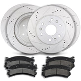 For Chevrolet Cadillac GMC Sierra 1500 Yukon Front + Rear Brake Pads Disc Rotors 6B93BC-57