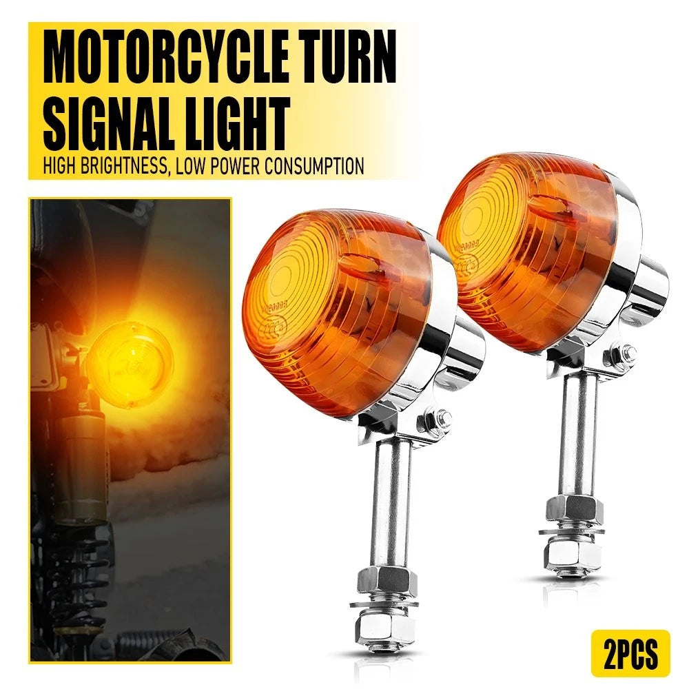 2PC Motorcycle Turn Signal Indicator Amber Blinker Light Mini Lamp Universal EOA 6B93BC-57