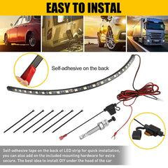 Universal Under Hood LED Light Panel Strips Kit Automatic Fit on/off Any Vehicle 6B93BC-57