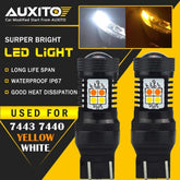 LED Turn Signal Parking Lights 7443 Switchback Amber White Anti Hyper Flash EOA 6B93BC-57