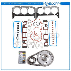 Timing Chain kit + Head Gasket set For 96-01 Chevrolet GMC Isuzu Oldsmobile 4.3L 6B93BC-57