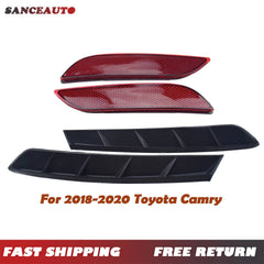 For Toyota Camry 18-20 Rear Bumper Extension Trim Molding & Reflectors Light 4pc 6B93BC-57