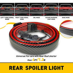 Carbon Fiber LED Car Tail Brake Light Strip Rear Spoiler Lip Trim Universal EOA 6B93BC-57