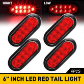 4pcs 6" Oval Red LED Surface Mount Trailer Brake Turn Tail Lights Waterproof DOT 6B93BC-57
