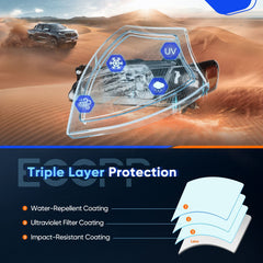 Pair Kit Headlights Assembly For 1998-2000 Toyota For Corolla 1.8L Black Amber 6B93BC-57