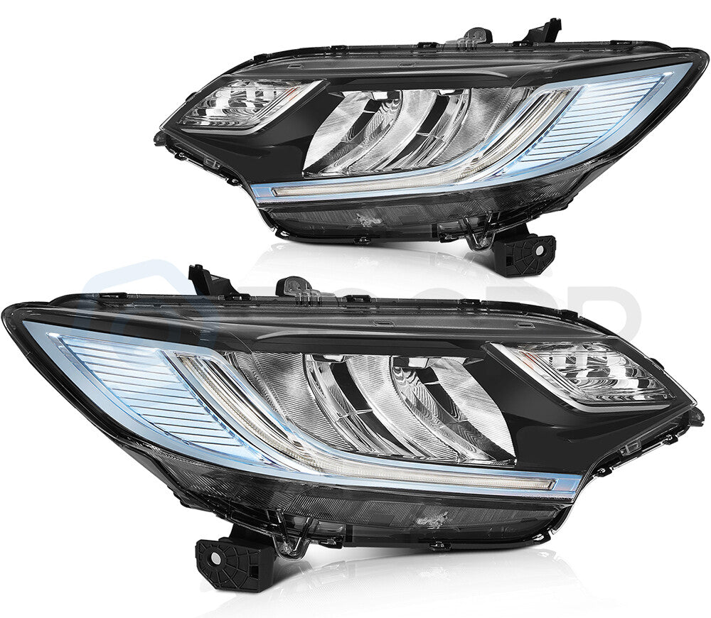 Fits 2014-2020 Honda FIT Front Headlights Assembly w/ Reflective Bowl Lamps 6B93BC-57