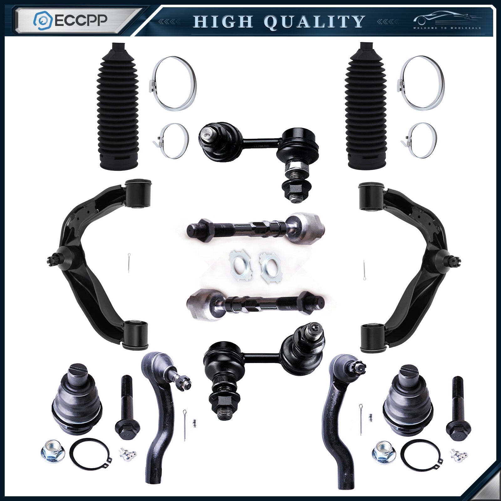 Front Upper Control Arm Ball Joint Tie Rods For 2005-2019 NISSAN FRONTIER XTERRA 6B93BC-57